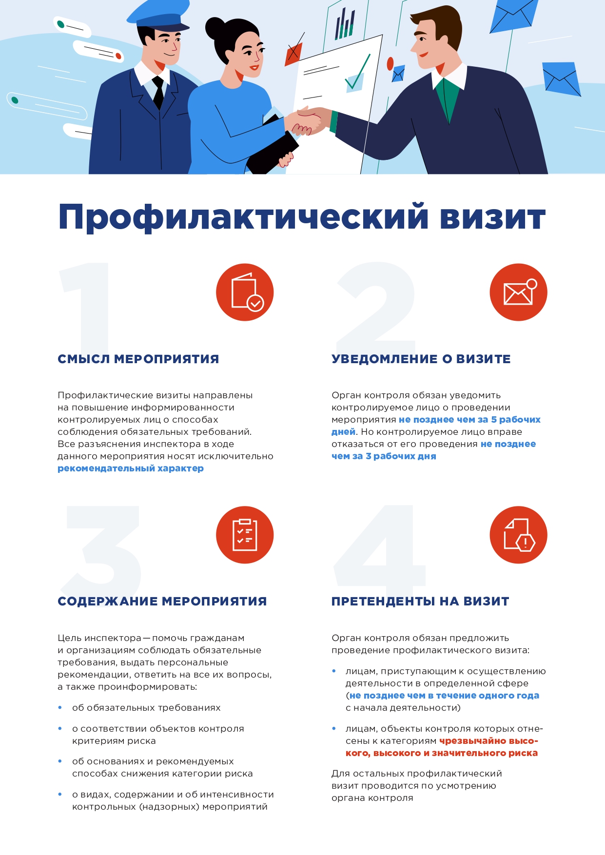 Листовка-памятка по профилактическому визиту для инспекторов.